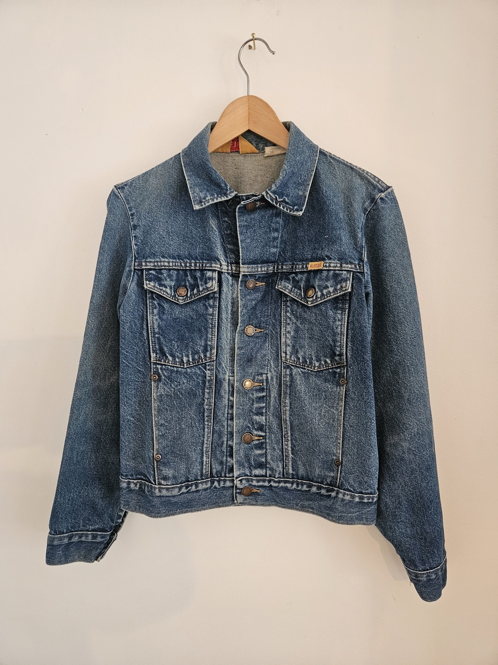 Vintage Rustler Blue Denim Jacket Mens Small 80s 90s